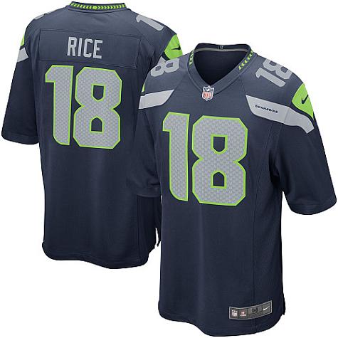Mens Nike Jersey Seattle Seahawks 18 Sidney Rice Game Team Color